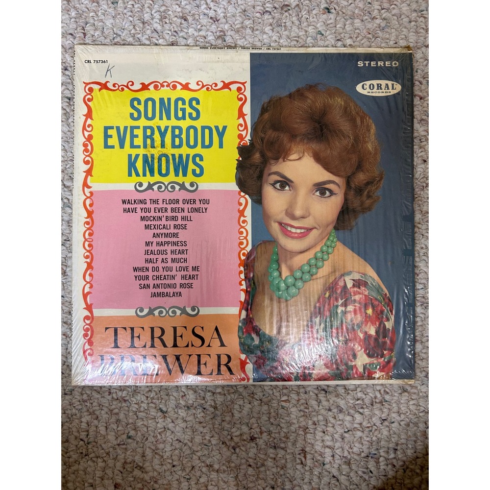 Teresa Brewer Songs Everybody Knows Vinyl LP Coral Records CRL 757361 Stereo